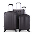 3 Piece Luggage Expandable Lightweight Travel Suitcase Set With Code Lock, Spinner Wheels, 20 24 28 Inches, Gray Gray Abs