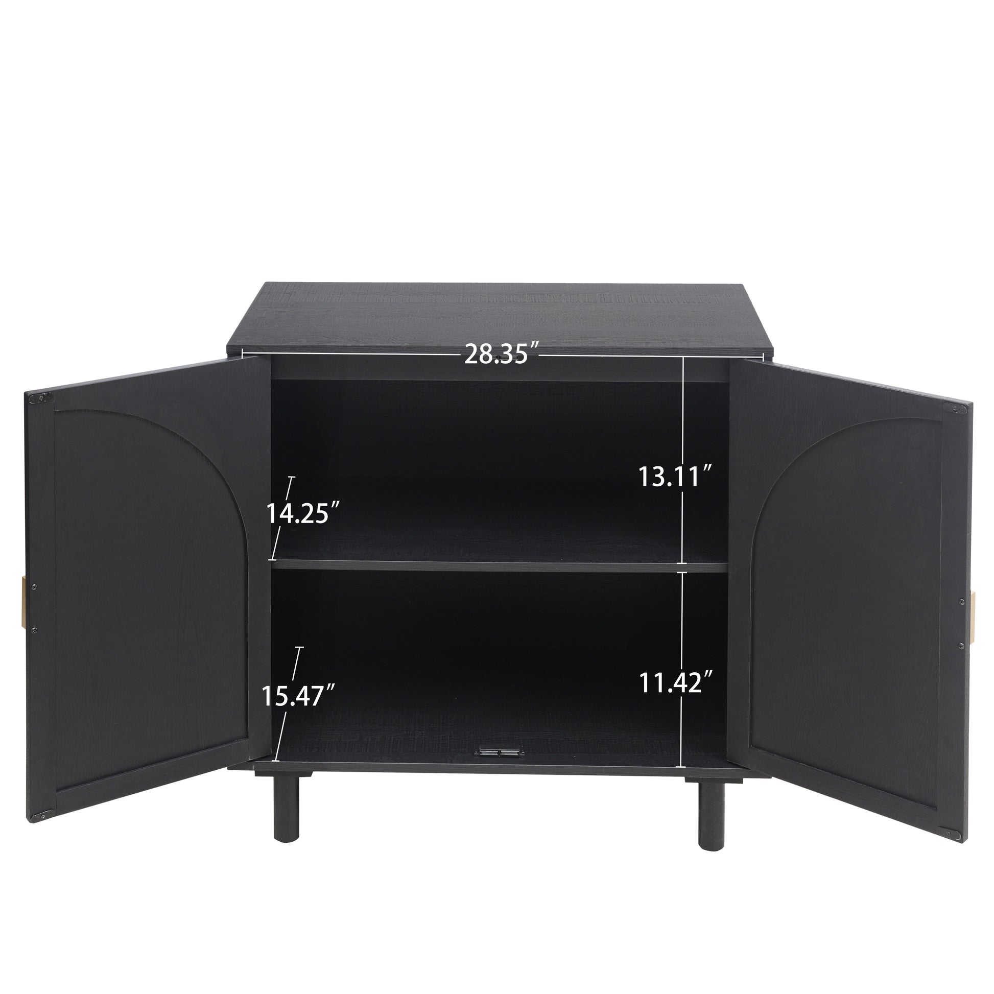 2 Door Cabinet, Suitable For Bedroom, Living Room, Study Black Mdf