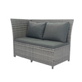 5 Piece Patio Wicker Outdoor Sectional Set 9 Seater Conversation Set With 3 Storage Under Seat Grey Wicker Dark Grey Cushion Yes Complete Patio Set Grey Rust Resistant Frame Mildew Resistant Cushion Garden & Outdoor Modern Complete Patio Sets Fiber Foam