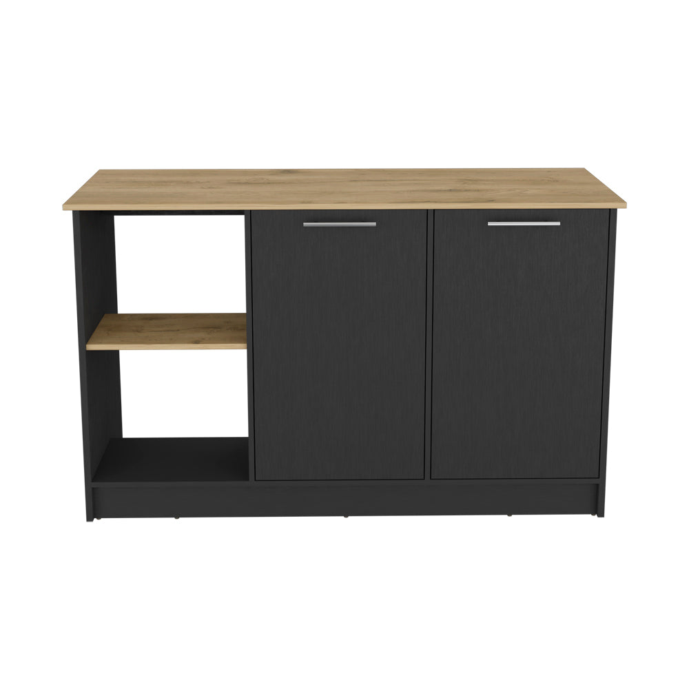 Kitchen Island Padua, Kitchen, Black Macadamia Multicolor Particle Board Particle Board