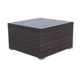 11 Piece Patio Wicker Conversation Set, 10 Seater Patio Sectional Set With 3 Storage Box Under Seat Brown Wicker White Cushion Yes Complete Patio Set Brown Rust Resistant Frame Mildew Resistant Cushion Garden & Outdoor Modern Complete Patio Sets Fiber