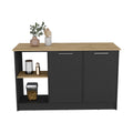 Kitchen Island Padua, Kitchen, Black Macadamia Multicolor Particle Board Particle Board