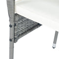 3 Piece Patio Wicker Conversation Set Grey Wicker White Cushion Yes Sectional Grey Rust Resistant Frame Mildew Resistant Cushion Garden & Outdoor Modern 2 Person Seating Group Fiber Foam Pads Rattan Metal