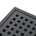 6 Inch Grid Shower Floor Drain Matte Black Stainless Steel