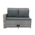 5 Piece Patio Wicker Outdoor Sectional Set 9 Seater Conversation Set With 3 Storage Under Seat Grey Wicker Dark Grey Cushion Yes Complete Patio Set Grey Rust Resistant Frame Mildew Resistant Cushion Garden & Outdoor Modern Complete Patio Sets Fiber Foam