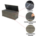 Outdoor Storage Box, 113 Gallon Wicker Patio Deck Boxes With Lid, Outdoor Cushion Storage For Kids Toys, Pillows, Towel Grey Wicker No Grey Rust Resistant Frame Mildew Resistant Cushion Garden & Outdoor Rattan Waterproof Fabric Metal