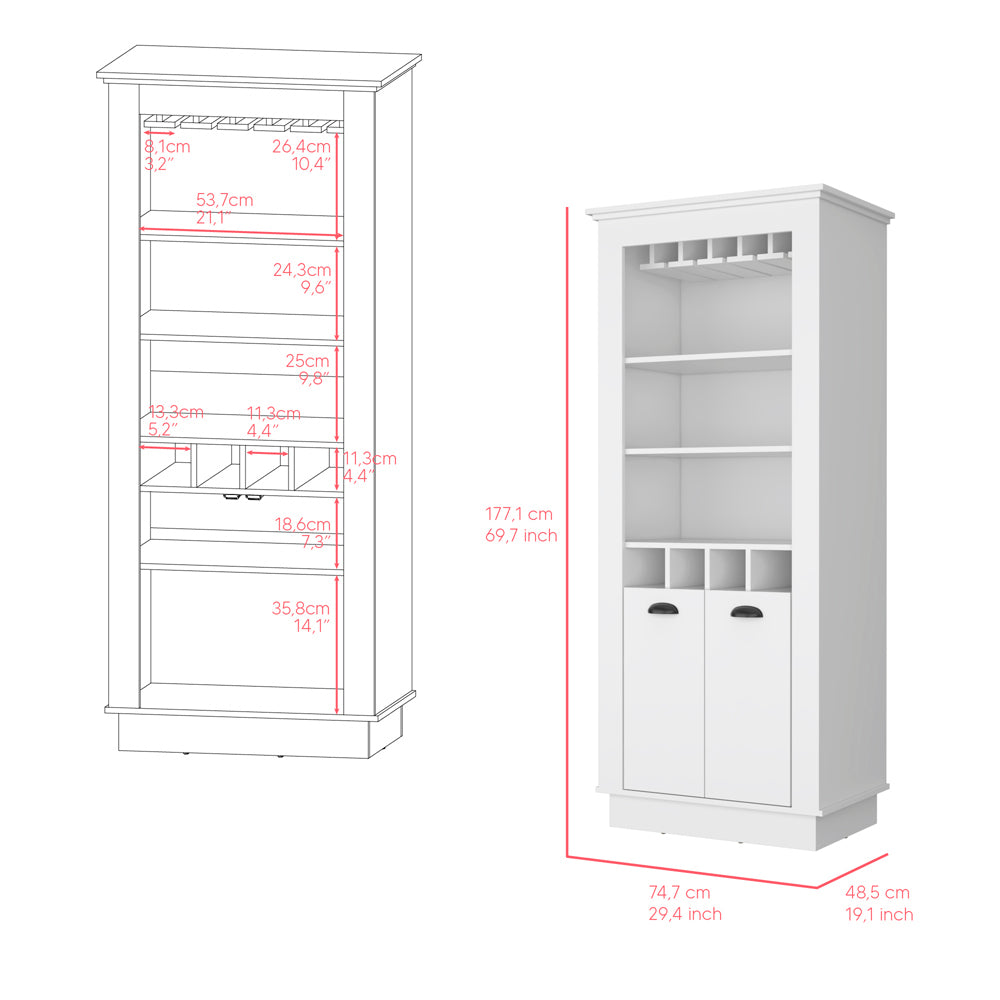 Bar Cabinet Provo, Living Room, White White Particle Board Particle Board