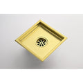 6 Inch Grid Shower Floor Drain Brushed Gold Stainless Steel