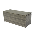 Outdoor Storage Box, 113 Gallon Wicker Patio Deck Boxes With Lid, Outdoor Cushion Storage For Kids Toys, Pillows, Towel Grey Wicker No Grey Rust Resistant Frame Mildew Resistant Cushion Garden & Outdoor Rattan Waterproof Fabric Metal