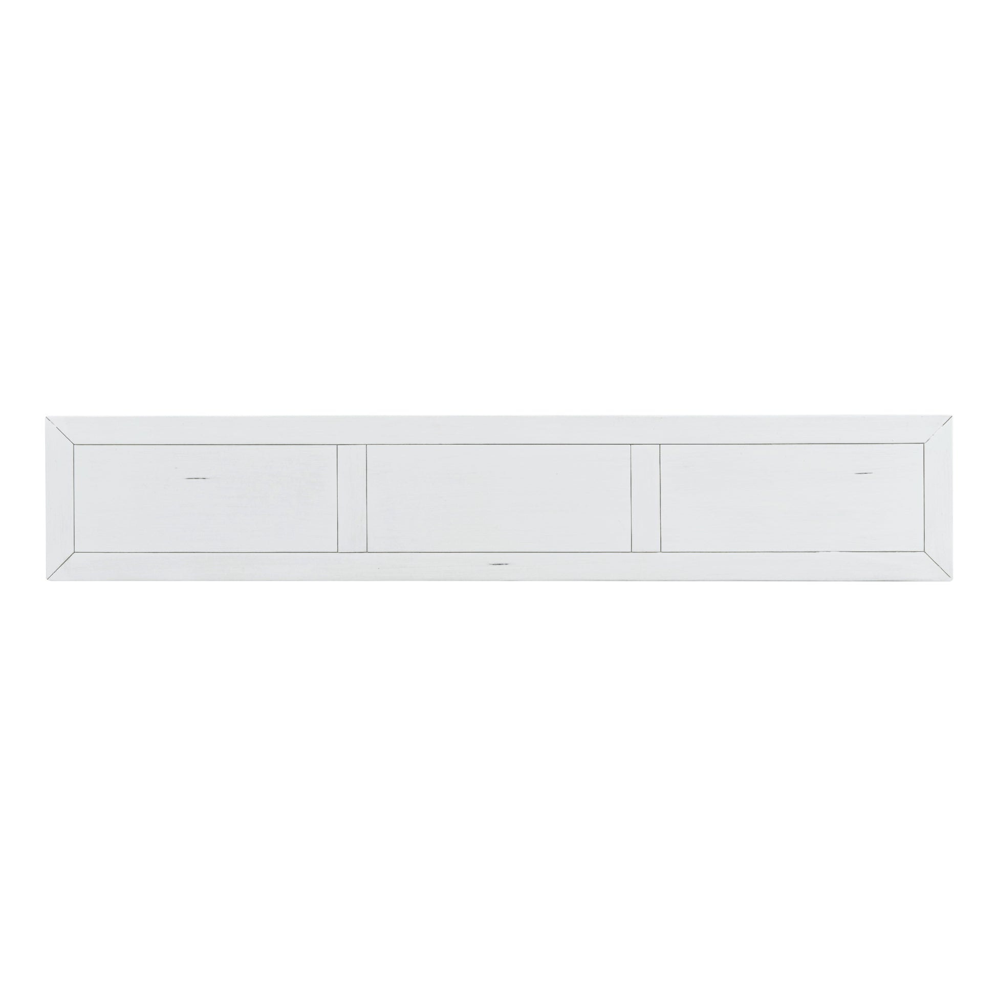 Rustic Entryway Console Table, 60" Long Sofa Table With Two Different Size Drawers And Bottom Shelf For Storage Antique White Antique White Solid Wood