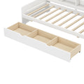 Twin Size Wooden Day Bed With 3 Trawers For Guest Room, Small Bedroom, Study Room, White Box Spring Not Required Twin White Wood White Pine Daybeds Solid Wood Mdf