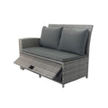 5 Piece Patio Wicker Outdoor Sectional Set 9 Seater Conversation Set With 3 Storage Under Seat Grey Wicker Dark Grey Cushion Yes Complete Patio Set Grey Rust Resistant Frame Mildew Resistant Cushion Garden & Outdoor Modern Complete Patio Sets Fiber Foam