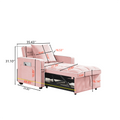 Three In One Sofa Bed Chair Folding Sofa Bed Adjustable Back Into A Sofa Recliner Single Bed Adult Modern Chair Bed Berth Pink White Wood Primary Living Space Medium Duty Eucalyptus 1 Seat Pink Velvet Medium Soft Tufted Back Modern Pillow Top Arms Solid