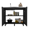 Utility Sink Cabinet Burwood, Kitchen, Black Black Particle Board Particle Board