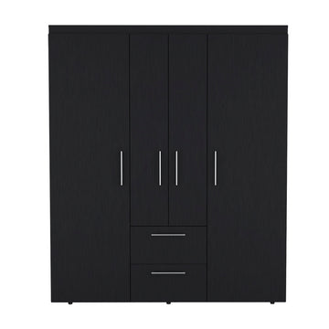Armoire Elma, Bedroom, Black Black Particle Board Particle Board