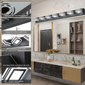 Led Modern Black Vanity Lights, 7 Lights Acrylic Matte Black Bathroom Vanity Lights Over Mirror Black Modern Abs