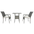 3 Piece Patio Wicker Conversation Set Grey Wicker White Cushion Yes Sectional Grey Rust Resistant Frame Mildew Resistant Cushion Garden & Outdoor Modern 2 Person Seating Group Fiber Foam Pads Rattan Metal