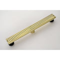 24 Inches Linear Shower Drain, Included Hair Strainer And Leveling Feet Brushed Gold Stainless Steel