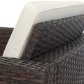 11 Piece Patio Wicker Conversation Set, 10 Seater Patio Sectional Set With 3 Storage Box Under Seat Brown Wicker White Cushion Yes Complete Patio Set Brown Rust Resistant Frame Mildew Resistant Cushion Garden & Outdoor Modern Complete Patio Sets Fiber
