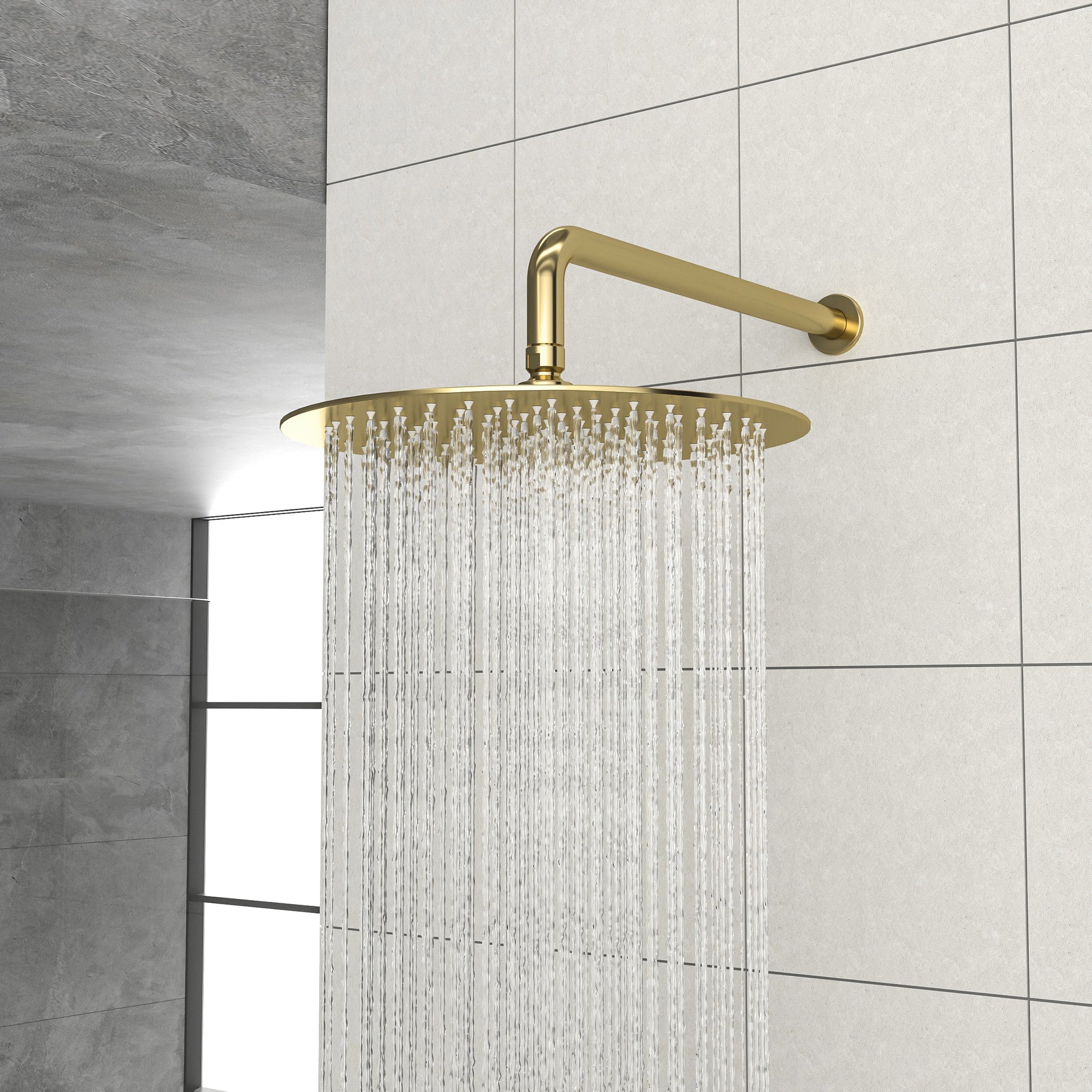 Shower Faucet Set,Shower System With 10 Inch Rainfall Shower Head And Shower Valve, Gold Gold Stainless Steel