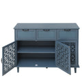 3 Door 3 Drawer Cabinet, American Furniture, Suitable For Bedroom, Living Room, Study Blue Particle Board