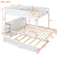 Full Over Full Bunk Bed With Twin Size Trundle, Storage And Desk, White White Solid Wood