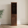 Brown Walnut Color Modular Wine Bar Cabinet Buffet Cabinet With Hutch For Dining Room Walnut Brown Mdf