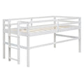 Wood Twin Size Loft Bed With Side Ladder, Antique White Box Spring Not Required Twin Antique White Wood Bedroom Solid Wood Mdf