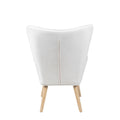 Accent Chair With Ottoman, Living Room Chair And Ottoman Set, Comfy Side Armchair For Bedroom, Creative Splicing Cloth Surface Pink Solid Wood