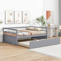 Twin Size Wood Daybed With Twin Size Trundle, Gray Box Spring Not Required Twin Gray Wood Solid Wood Mdf