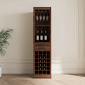 Brown Walnut Color Modular Wine Bar Cabinet With Storage Shelves With Hutch For Dining Room Walnut Brown Mdf