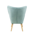 Accent Chair With Ottoman, Living Room Chair And Ottoman Set, Comfy Side Armchair For Bedroom, Creative Splicing Cloth Surface Blue Solid Wood