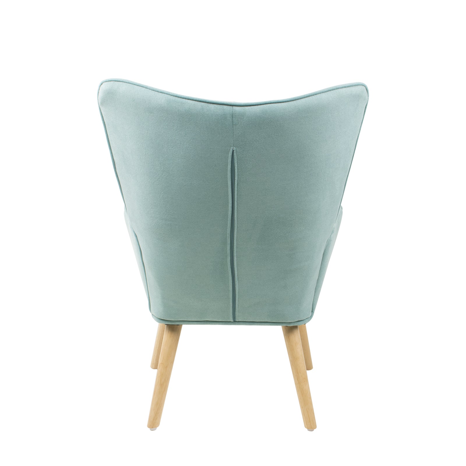 Accent Chair With Ottoman, Living Room Chair And Ottoman Set, Comfy Side Armchair For Bedroom, Creative Splicing Cloth Surface Blue Solid Wood