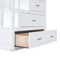 Twin Over Twin Bunk Bed With Trundle And Staircase,White Old Sku:Lt000068Aak White Solid Wood