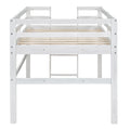 Wood Twin Size Loft Bed With Side Ladder, Antique White Box Spring Not Required Twin Antique White Wood Bedroom Solid Wood Mdf