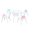 Children'S Panel Table With 4 Chairs White Mdf