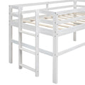 Wood Twin Size Loft Bed With Side Ladder, Antique White Box Spring Not Required Twin Antique White Wood Bedroom Solid Wood Mdf