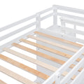 Twin Over Twin Bunk Bed With Trundle And Staircase,White Old Sku:Lt000068Aak White Solid Wood