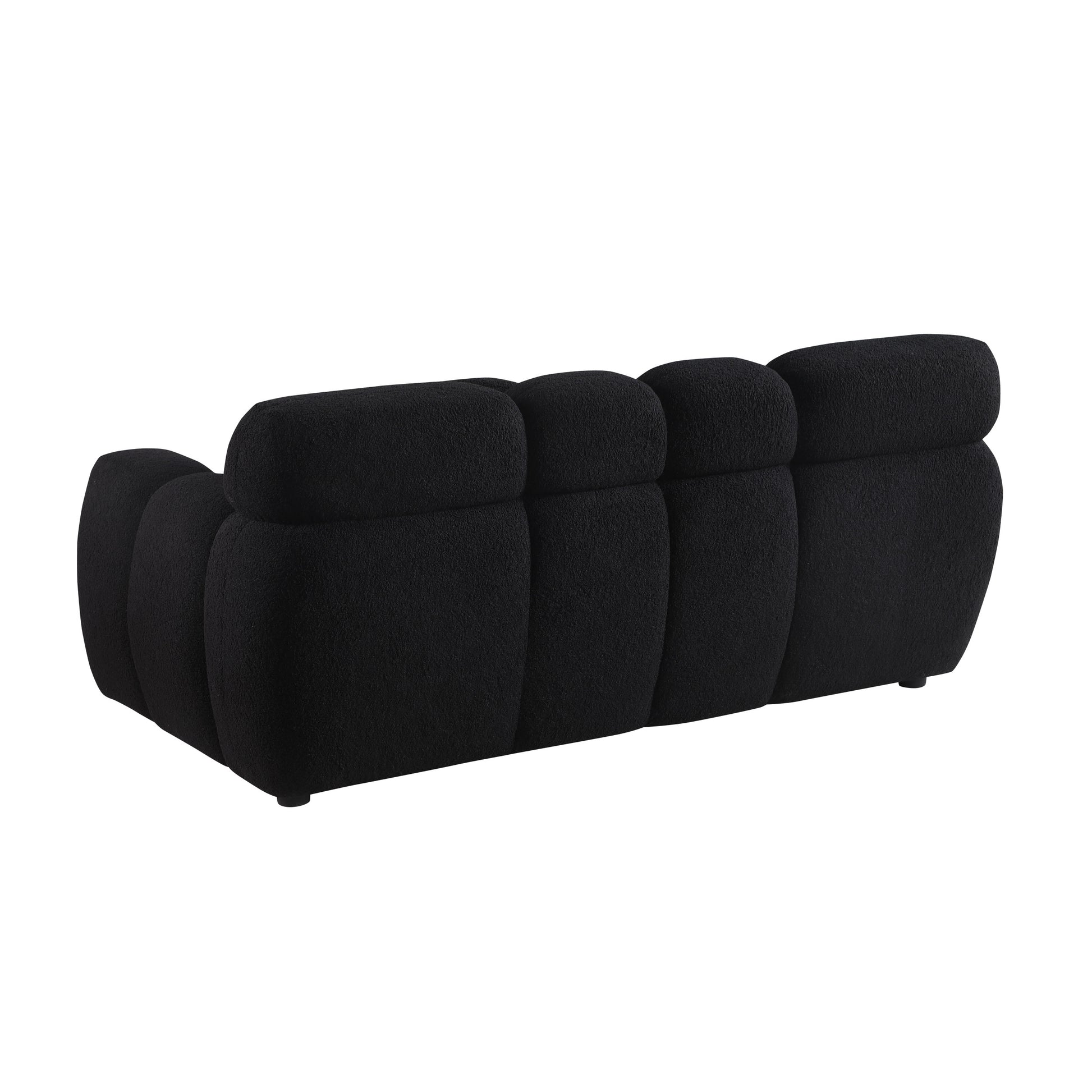 64.96 Length ,35.83" Deepth ,Human Body Structure For Usa People, Marshmallow Sofa,Boucle Sofa ,2 Seater, Beige Boucle Black Light Brown Wood Primary Living Space Medium Soft Split Back Eucalyptus Rolled Arms Boucle 3 Seat