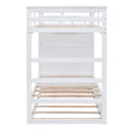 Twin Over Twin Bunk Bed With Trundle And Staircase,White Old Sku:Lt000068Aak White Solid Wood