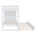 Twin Over Twin Bunk Bed With Trundle And Staircase,White Old Sku:Lt000068Aak White Solid Wood