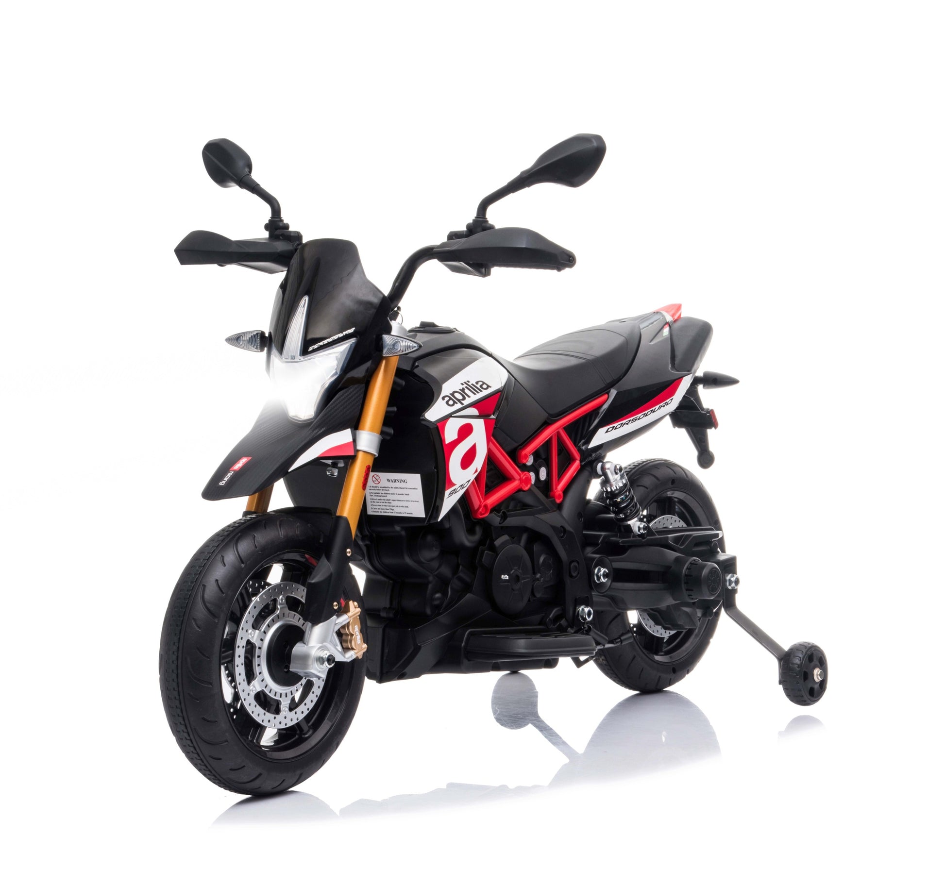 Red, Licensed Aprilia Electric Motorcycle, 12V Kids Motorcycle, Ride On Toy W Training Wheels, Spring Suspension, Led Lights, Sounds & Music, Mp3, Battery Powered Dirt Bike For Boys & Girls Red 50 99 Lbs Iron Plastic Iron Plastic Indoor & Outdoor Use