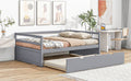 Twin Size Wood Daybed With Twin Size Trundle, Gray Box Spring Not Required Twin Gray Wood Solid Wood Mdf