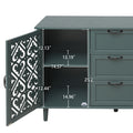 2 Door 3 Drawer Cabinet, American Furniture, Suitable For Bedroom, Living Room, Study Dark Green Particle Board