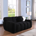 Sofa And Seater ,Human Body Structure For Usa People, Marshmallow Sofa,Boucle Sofa ,Black Boucle Black Light Brown Wood Primary Living Space Medium Soft Split Back Eucalyptus Rolled Arms Boucle 5 Seat