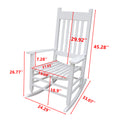 Wooden Porch Rocker Chair White White Solid Wood