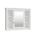 35'' X 28'' Wall Mounted Bathroom Storage Cabinet, Medicine Cabinet, Modern Bathroom Wall Cabinet With Mirror, Mirror Cabinet With 6 Open Shelves Not Include Bathroom Vanity White Bathroom Mdf