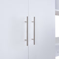 Twin Size Murphy Bed With Open Shelves And Storage Drawers,Built In Wardrobe And Table, White Twin White Solid Wood Mdf