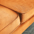 Velvet Sofa With Pillows And Gold Finish Metal Leg For Living Room Orange Velvet