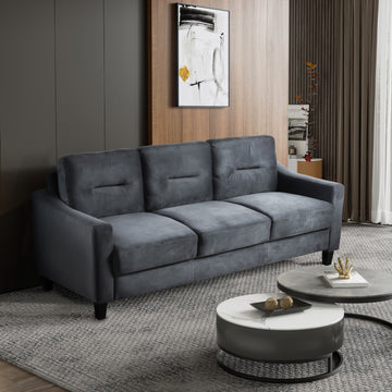 Couch Comfortable Sectional Couches And Sofas For Living Room Bedroom Office Small Space Black Wood Primary Living Space Soft Rubberwood Velvet 3 Seat